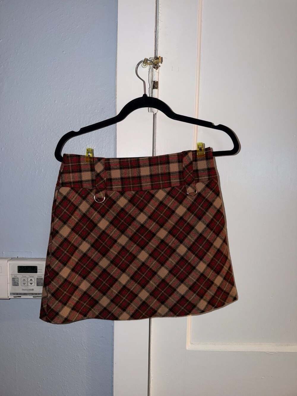 Exact Change Plaid Wool Blend Mini Skirt Size 3